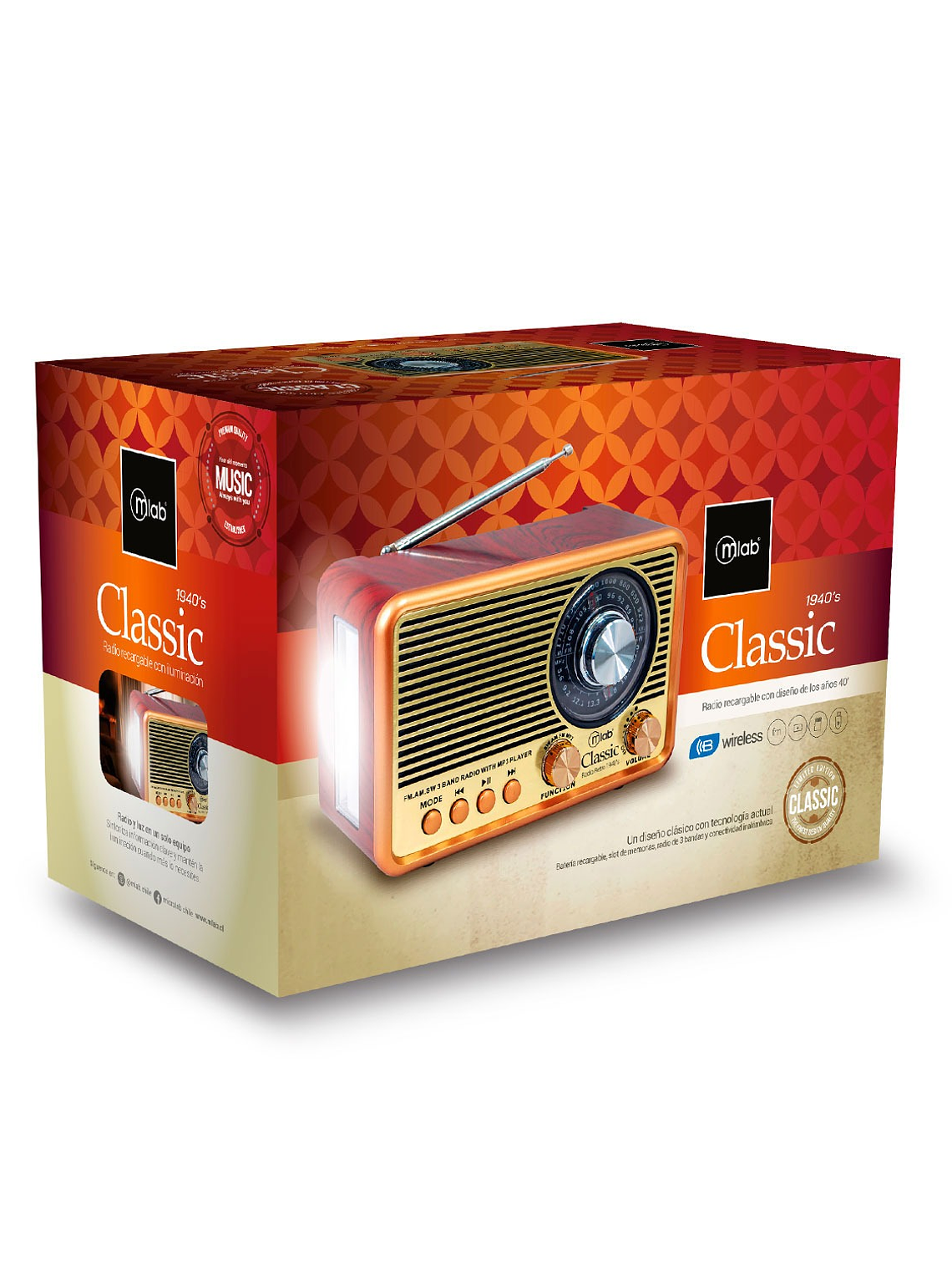 Radio Retro Portatil Classic 1940’s Mlab 3