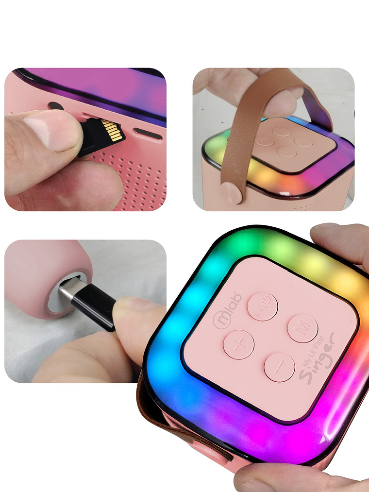 Parlante Portátil My Lil First Singer + 1 Microfono Mlab - Color Rosa 4