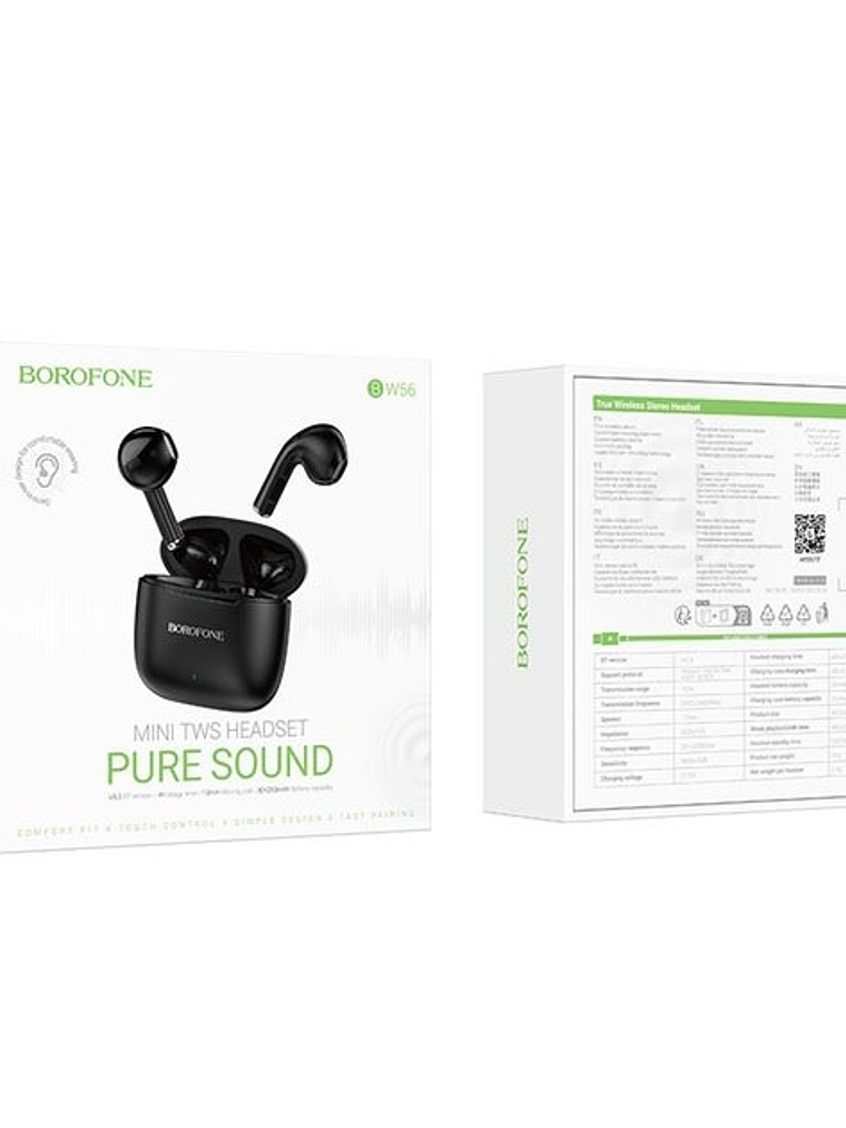 Audifonos Bluetooth Tws BW56 Borofone - Color Negro 4