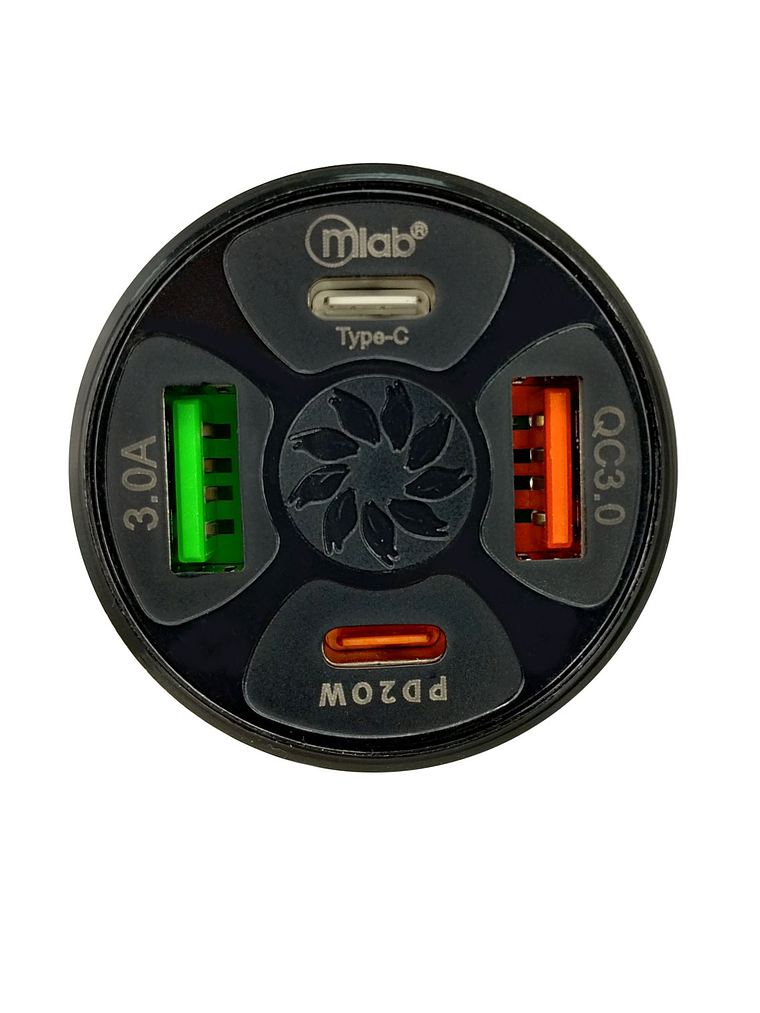 Cargador Para Auto 12V - 32V 4 Puertos USB 3.0 y PD Mlab 2