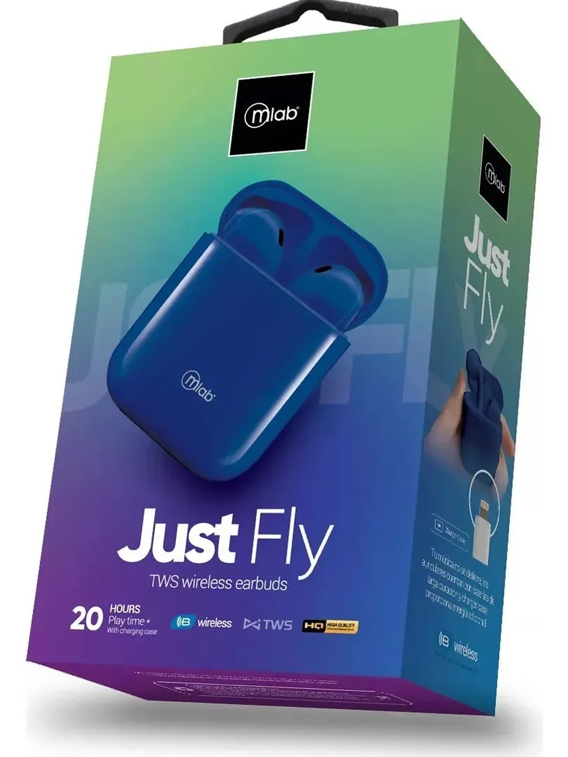 Audífonos TWS Just Fly Bluetooth Blue Mlab 3