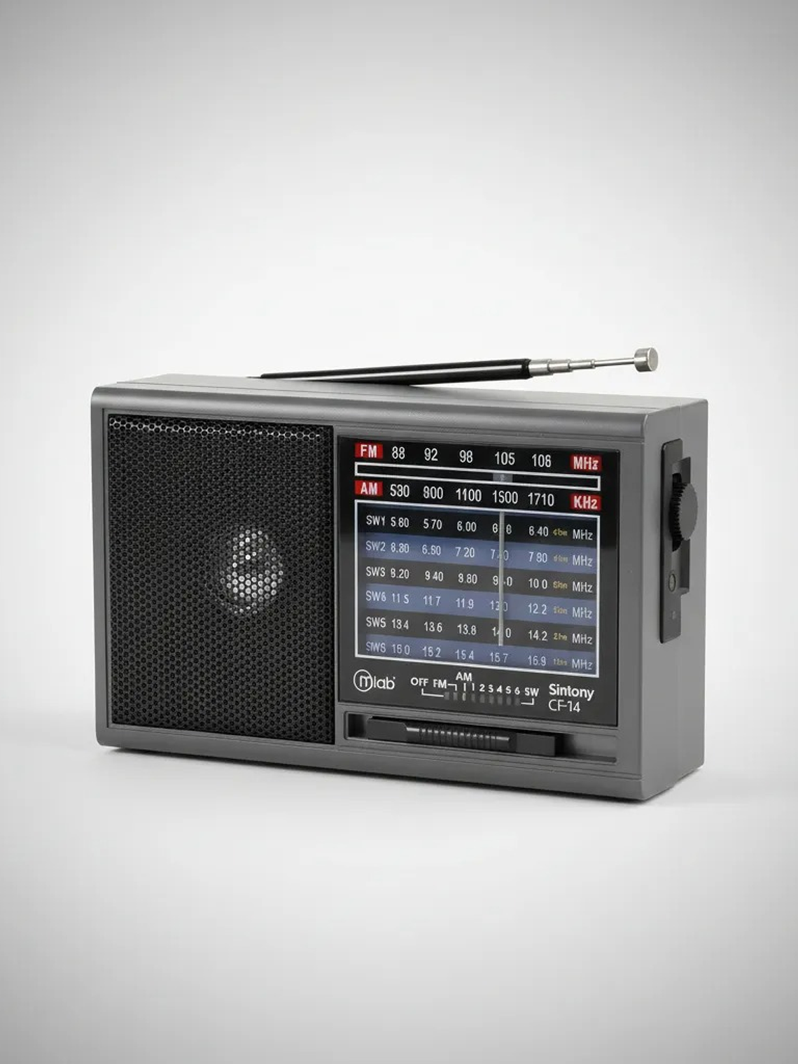 Radio Retro Multibanda Sintony Recargable Cf-14 Gray Mlab 1