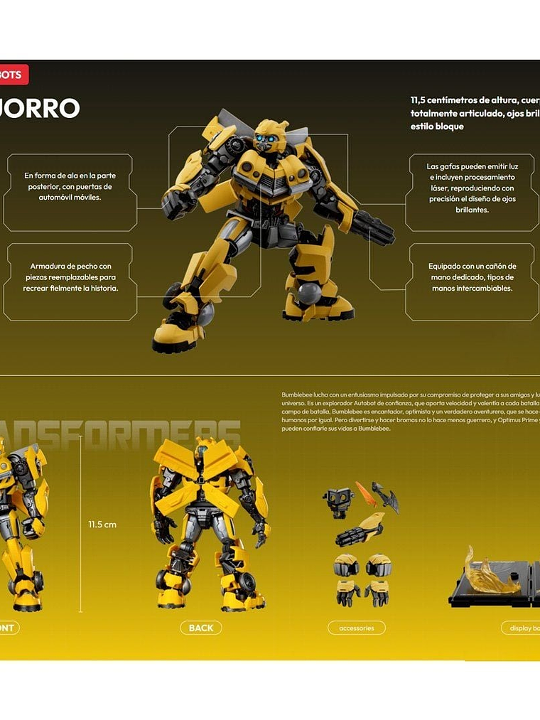 Figura Armable Blokees Transformers Bumblebee Rise 3