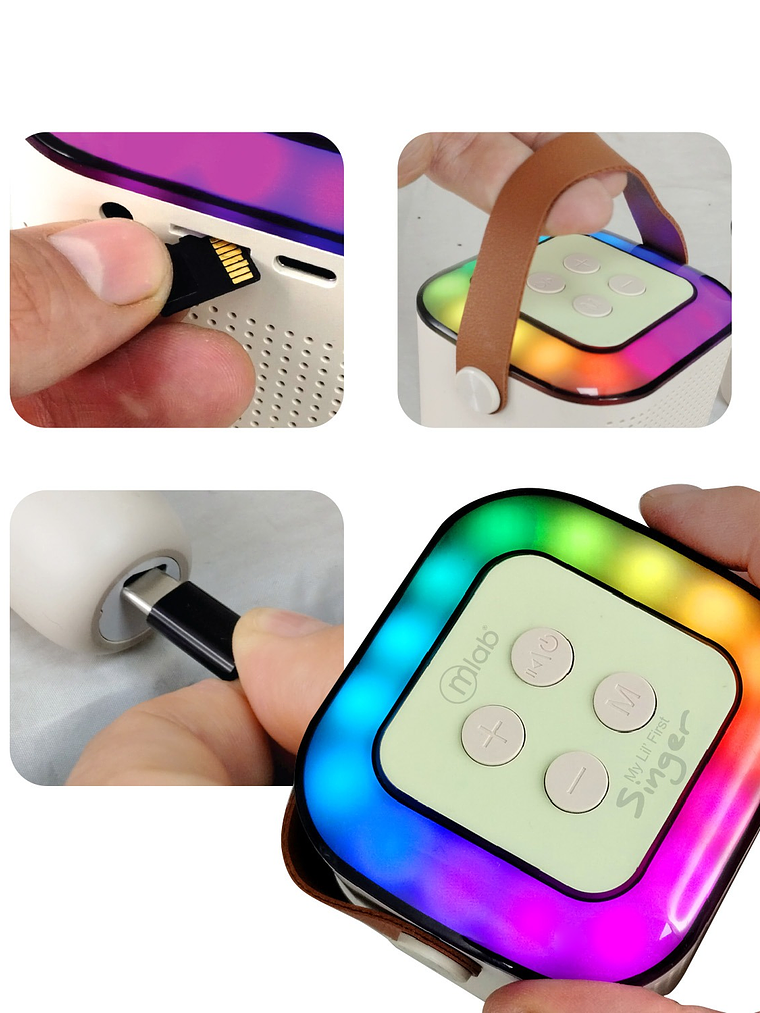 Parlante Portátil My Lil First Singer+1 Microfono Mlab Gris 4