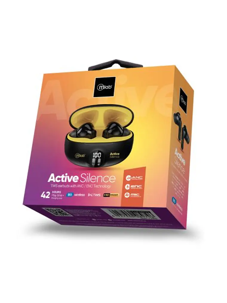 Audifono Tws Anc Enc Active Silence Strong Yellow Mlab 3