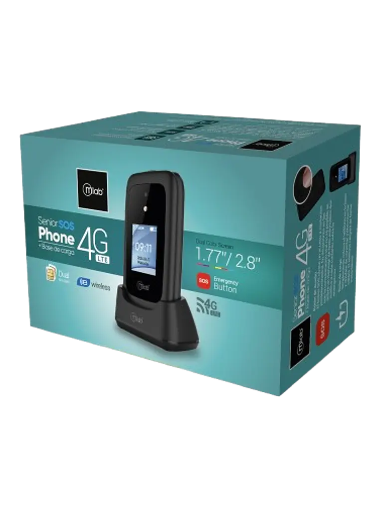 Teléfono Senior Shell 4G Lte BT SOS Negro 1