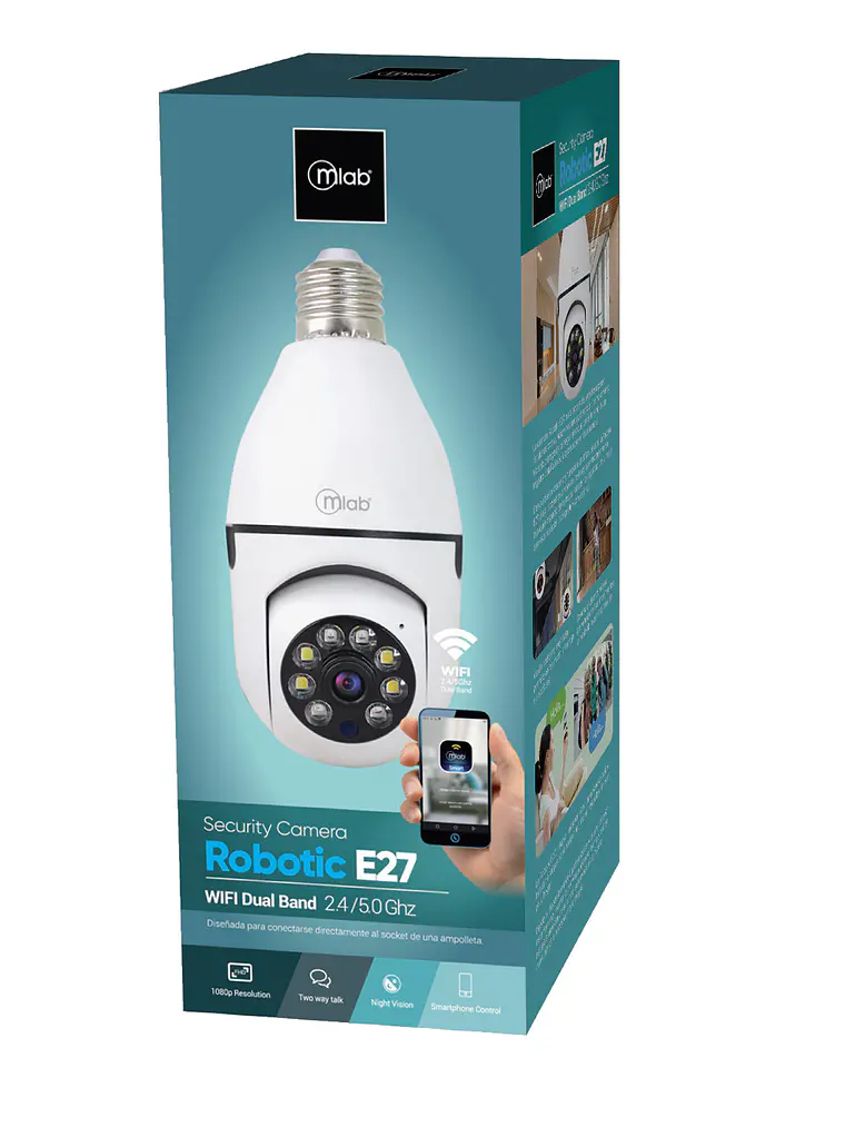 Cámara de Seguridad Mlab Robotic E27 Wifi Dual Band 3
