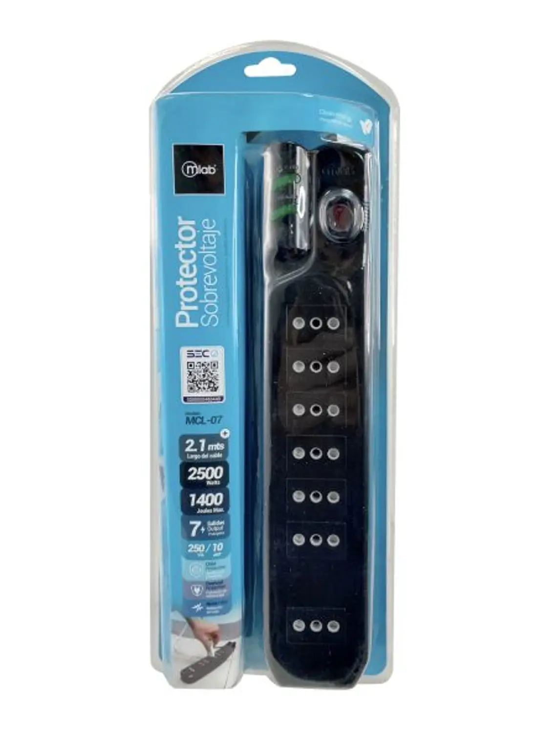 Protector Sobrevoltaje MCL-07 1400J 2.1mt Negro 2