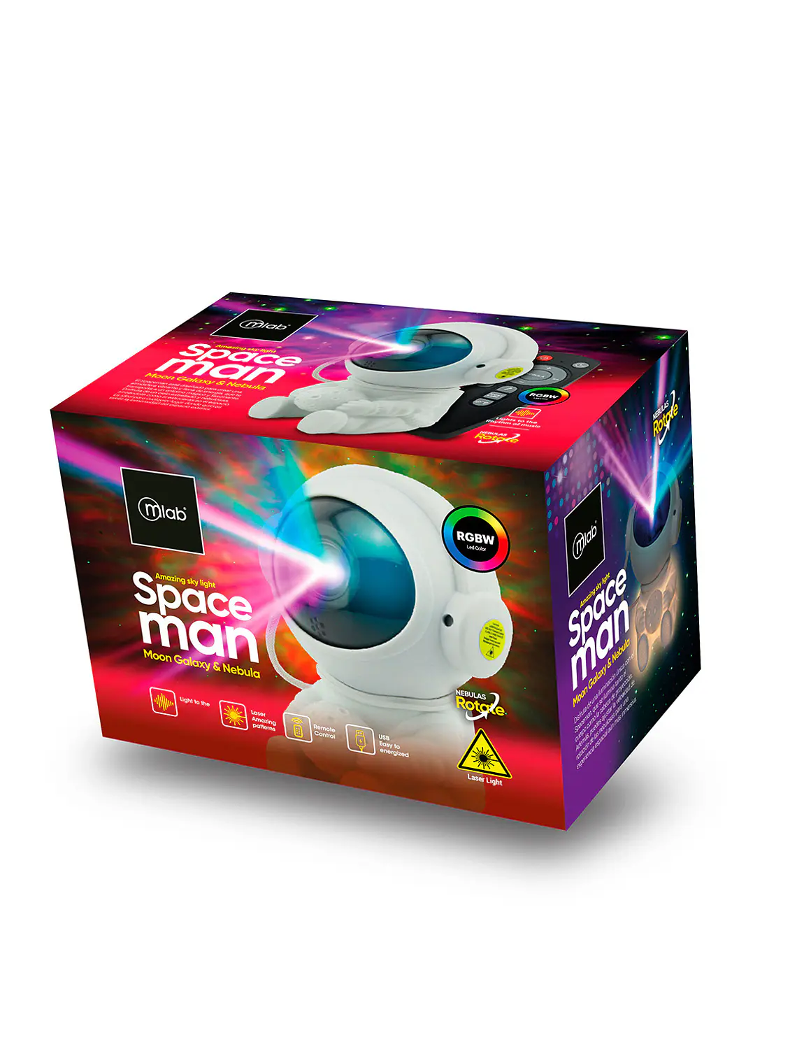 Proyector Multicolor Led Laser Spaceman Moon Mlab 4