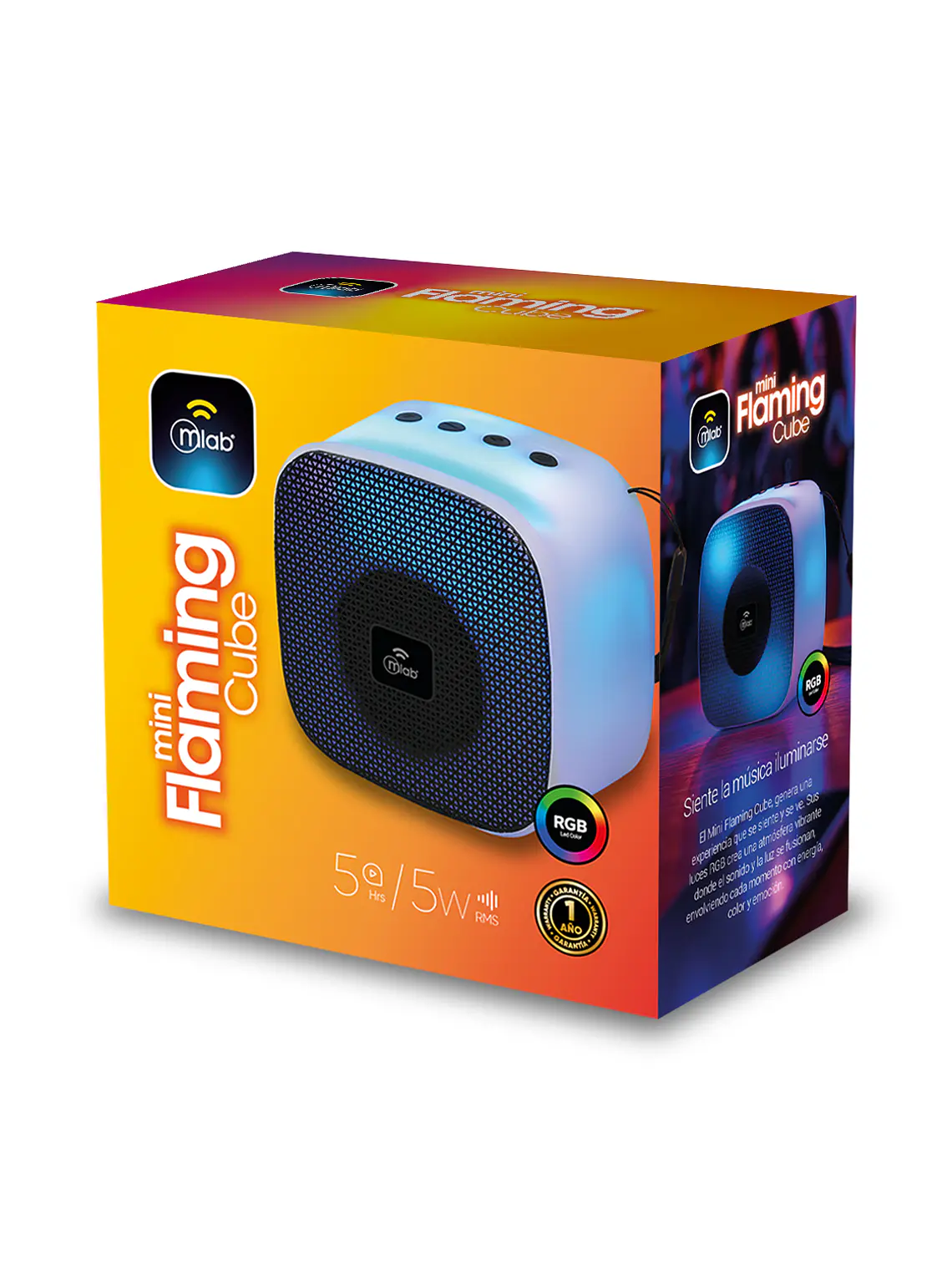 Parlante Mini Flaming Cube Black Mlab 1