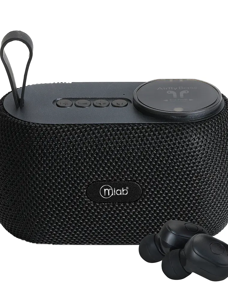 Parlante Air-Dual Bass TWS Speaker + Audífonos Mlab 1