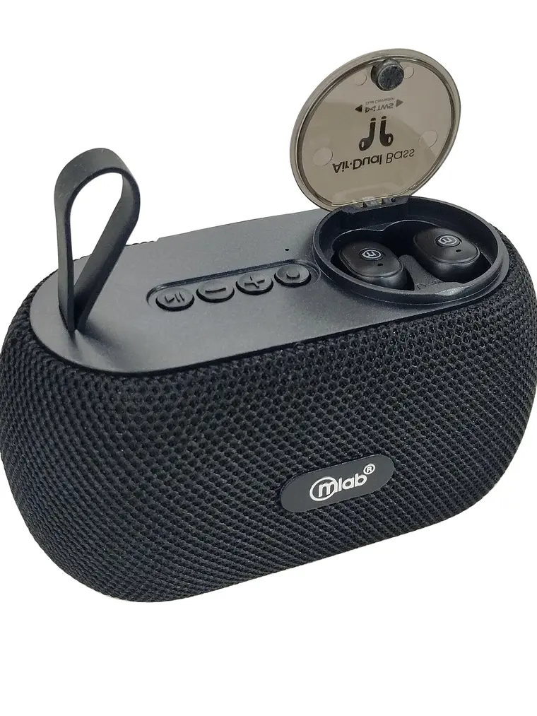 Parlante Air-Dual Bass TWS Speaker + Audífonos Mlab 3