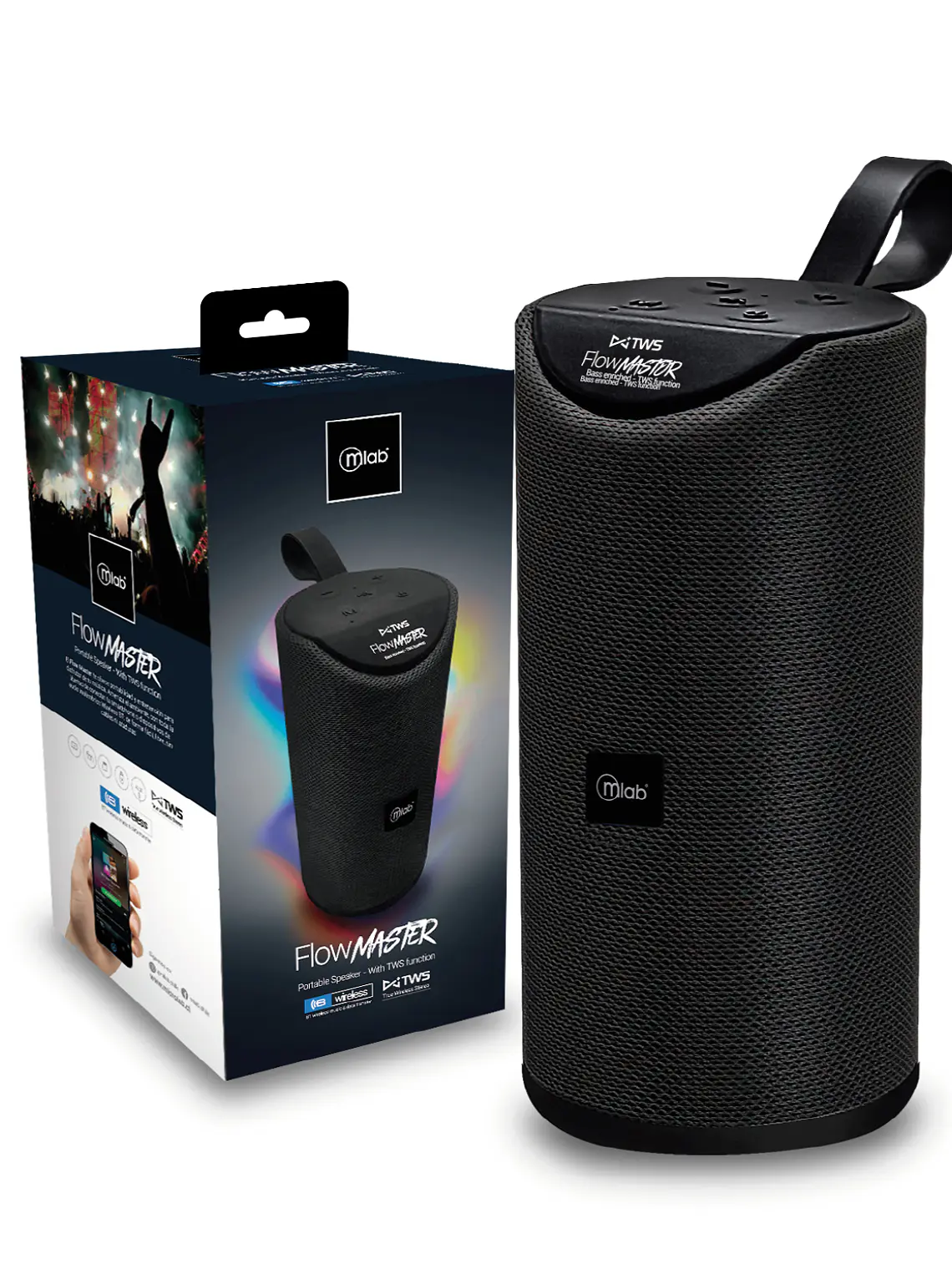  Parlante Bluetooth Flow Master TWS Negro Mlab 1