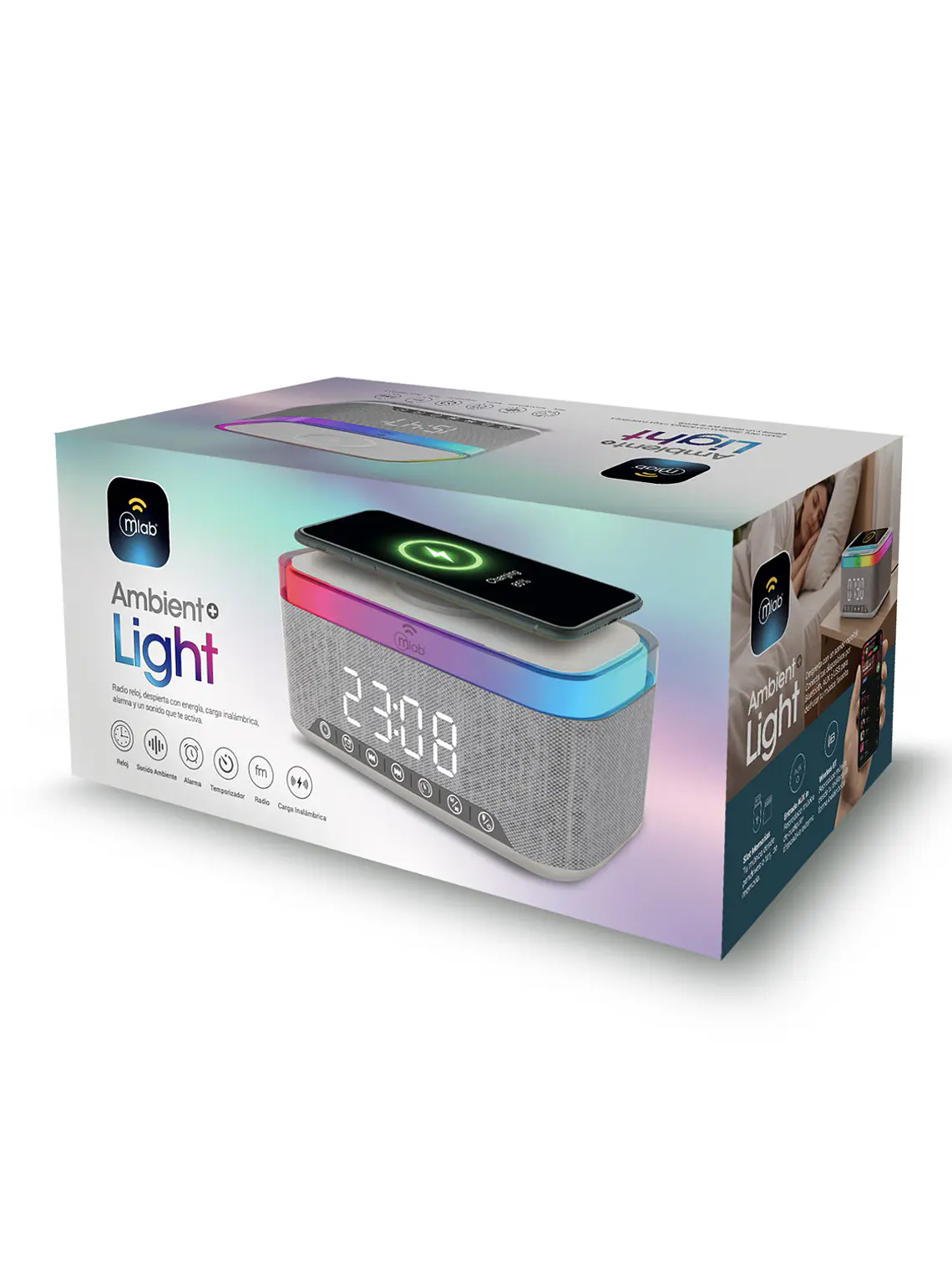 Radio Reloj Despertador Ambient Light Mlab 3