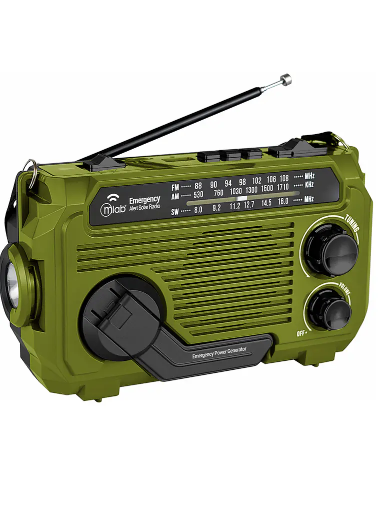  Radio Emergency Alert Recargable Solar Verde Mlab 1