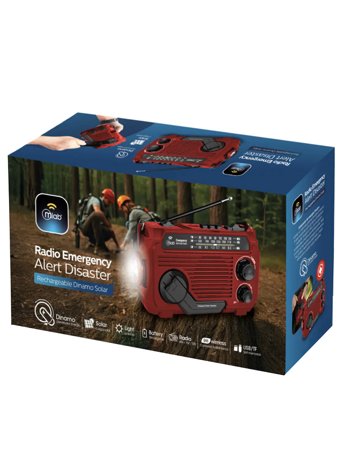  Radio Emergency Alert Recargable Solar Rojo Mlab 3