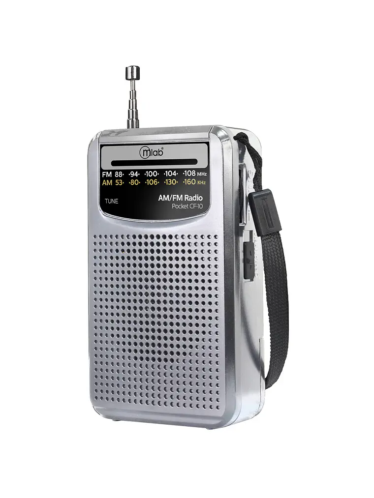 Radio Retro Portátil Pocket Cf-10 Fm/am Gris Mlab Silver 2
