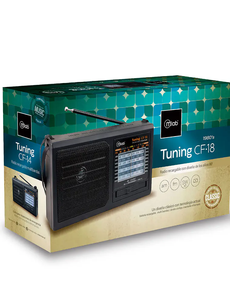 Radio Retro Portátil Tuning CF-18 1980´s Mlab 1