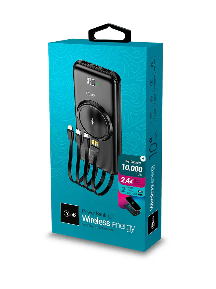Power Bank 6.1 Wireless energy 10.000mAh Mlab 1