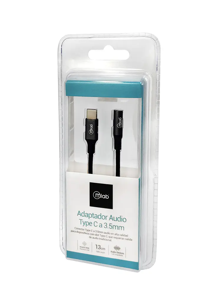 Adaptador TYPE C a Jack Audio 3.5mm Mlab 2