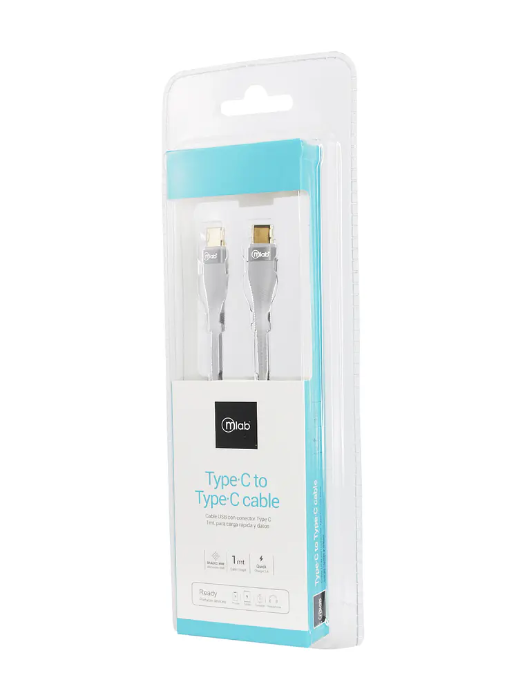 Cable Reforzado Tipo C a Tipo C Silver Mlab 2