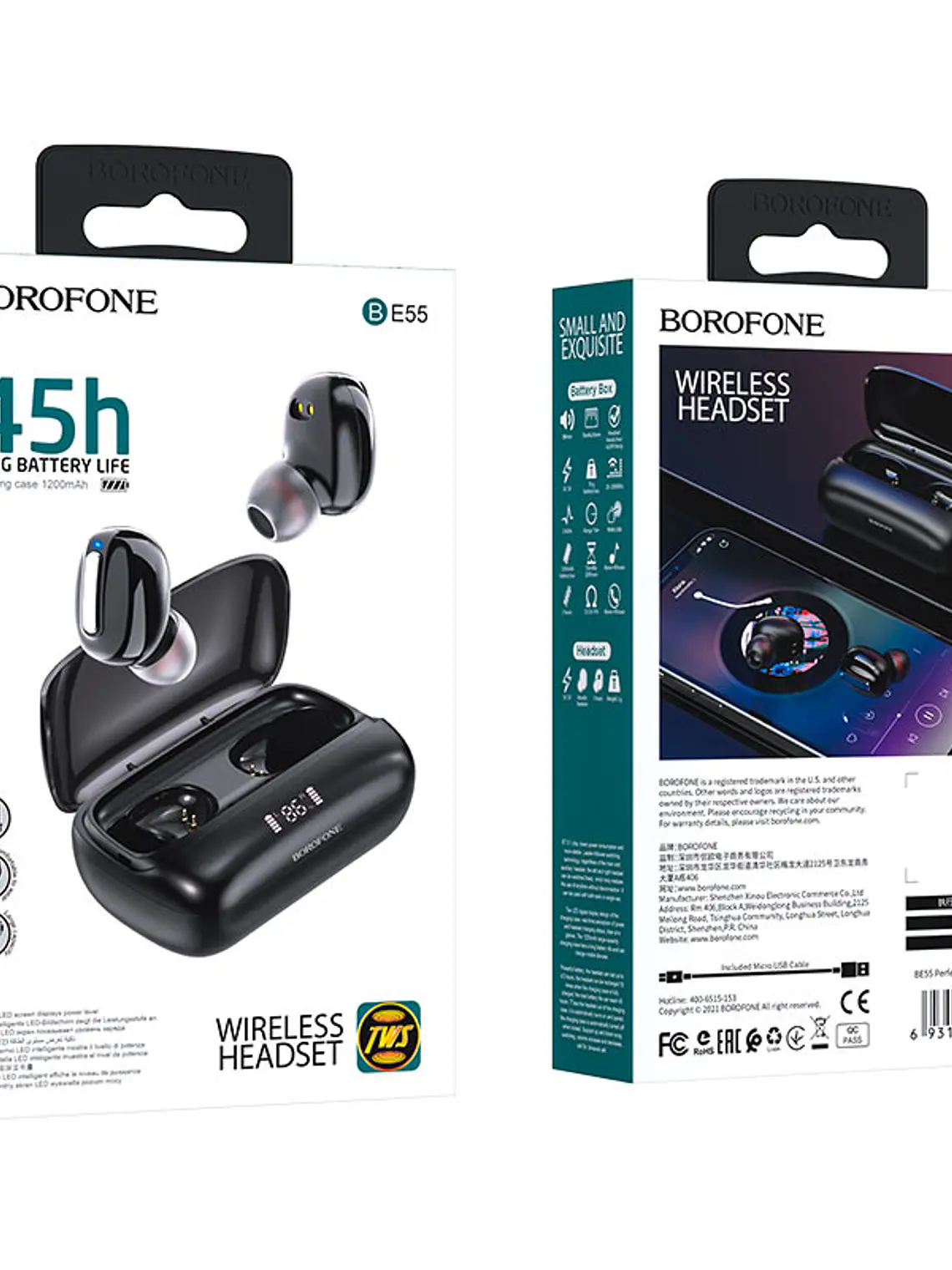Audifonos Bluetooth Tws BE55 Borofone Color Negro 1