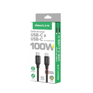 Cable de carga USB-C a USB-C 100W Trenzado / Mod. BL-CHCBMC100