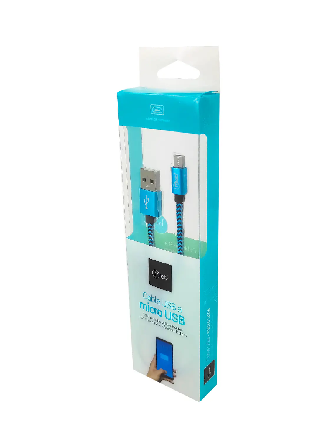 Cable USB a micro USB Azul Mlab 2