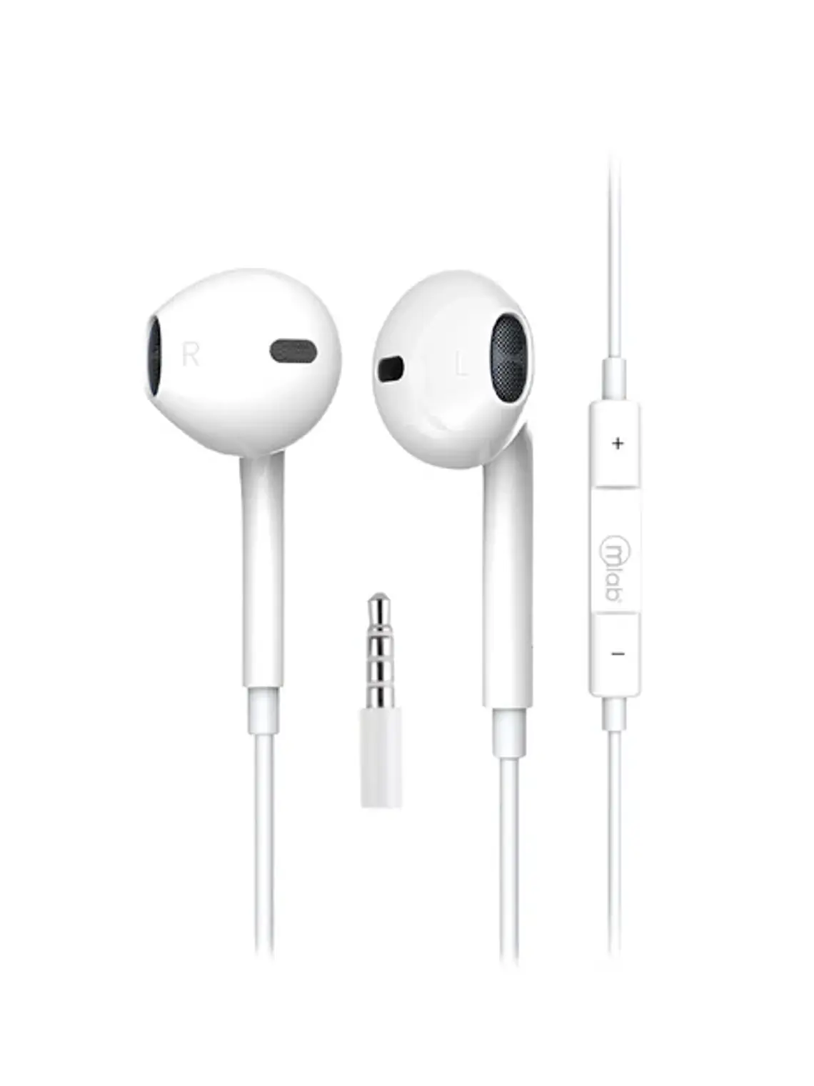 Audífonos Air Buds Wired 3.5mm Mlab Color Blanco 1