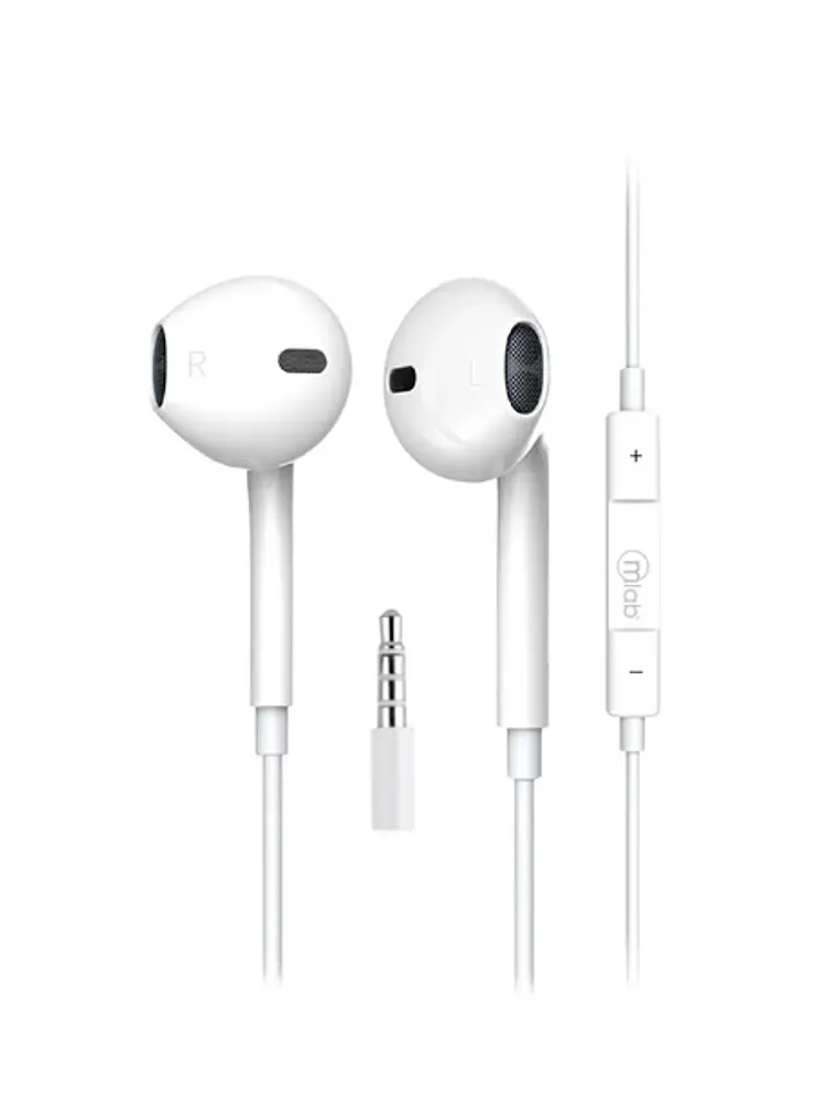 Audífonos Air Buds Wired 3.5mm Mlab Color Blanco 1