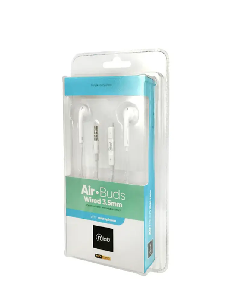 Audífonos Air Buds Wired 3.5mm Mlab Color Blanco 2