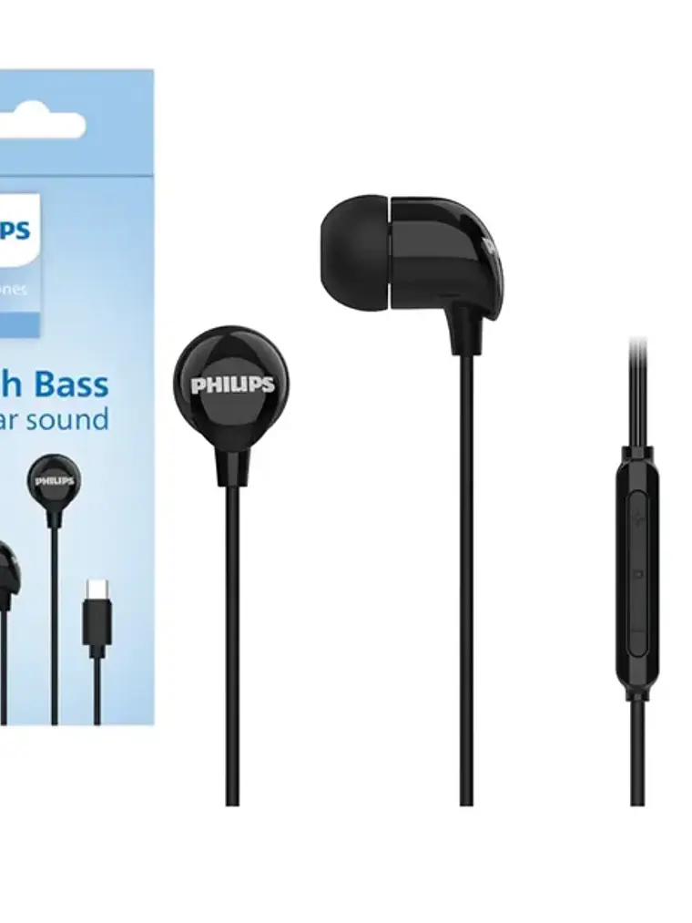 Audífonos Philips TAE2146 con Micrófono USB-C y Graves Potentes Negro 1