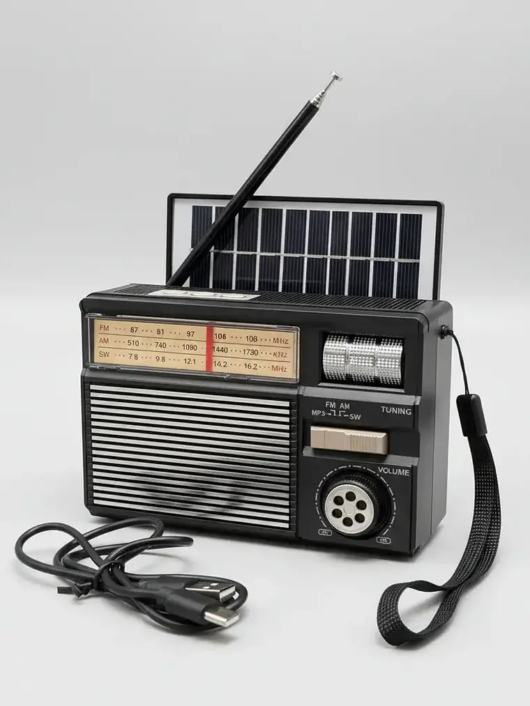 Radio Retro Solar Bluetooth AM/FM Modelo TS-969S Tasbel 1