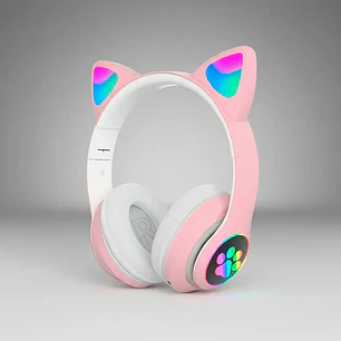  Audifono Bluetooth Cat Ear KT-46 Rosado Color Rosado