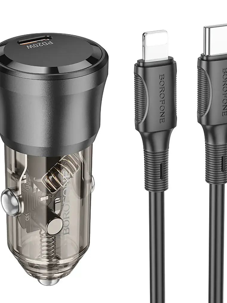 Cargador De Auto 20W + Cable C a Lightning Borofone BZ24 2