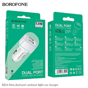 Cargador Usb Para Auto BZ14 Borofone Color Blanco