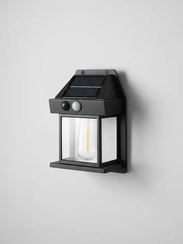 Farol Solar De Pared Con Sensor Movimiento Luz Cálida Jardín 1