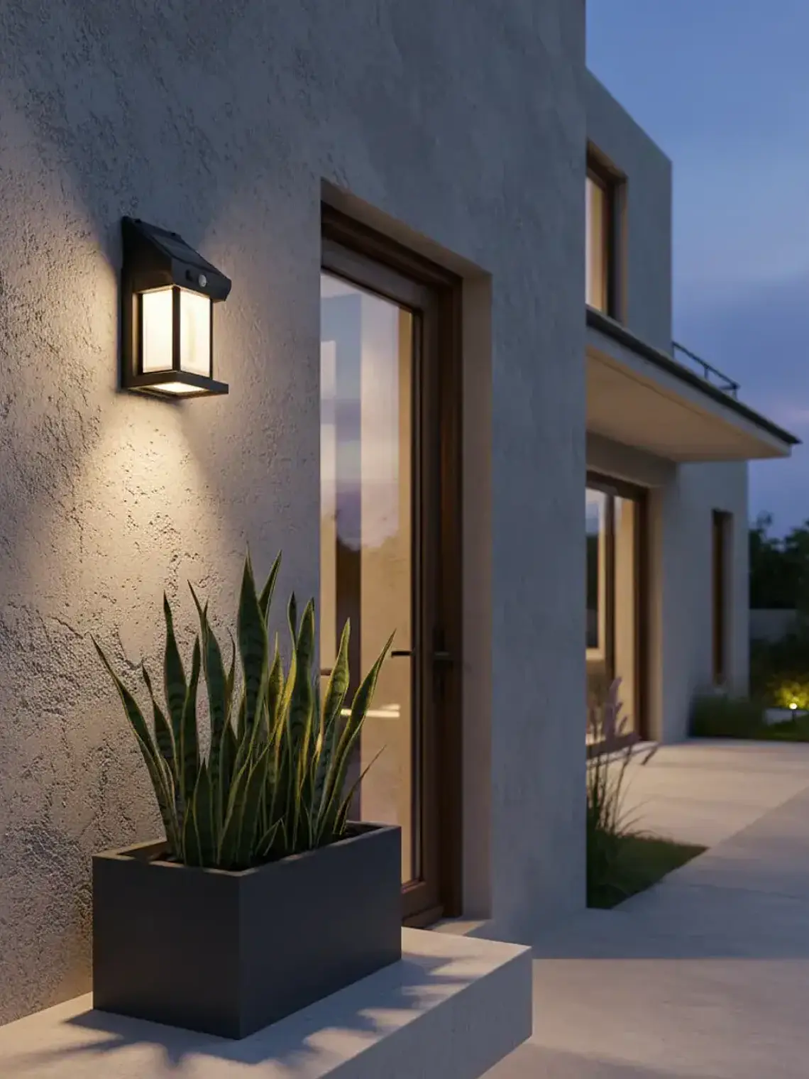 Farol Solar De Pared Con Sensor Movimiento Luz Cálida Jardín 2