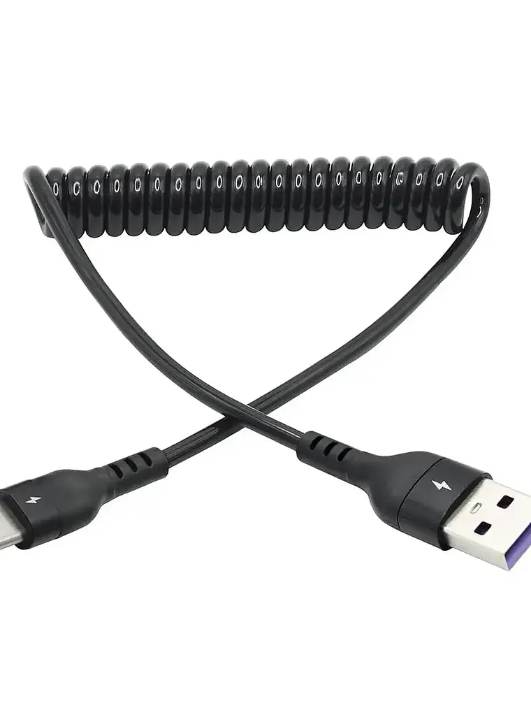  Cable Carga Rapida Usb a Tipo C Resorte / Espiral Tasbel 3