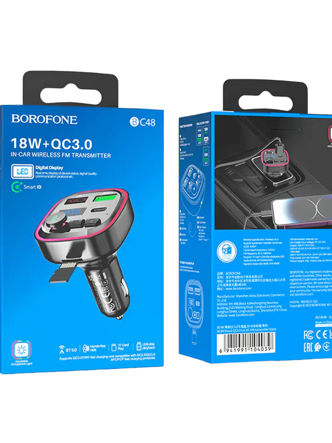 Transmisor Bluetooth 18W+QC3.0 BC48 Borofone 1