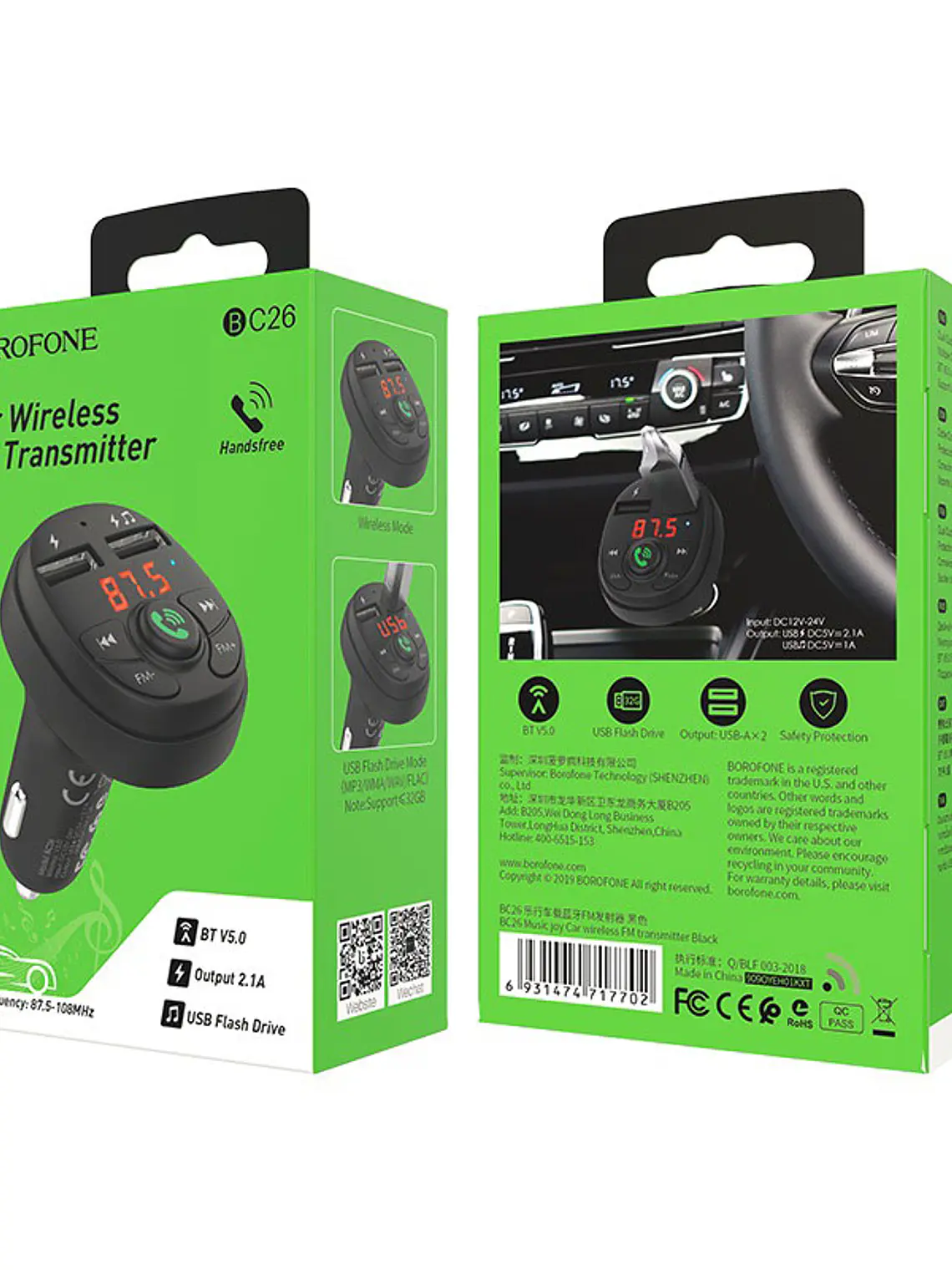  Transmisor Fm Inalambrico Borofone BC26 1