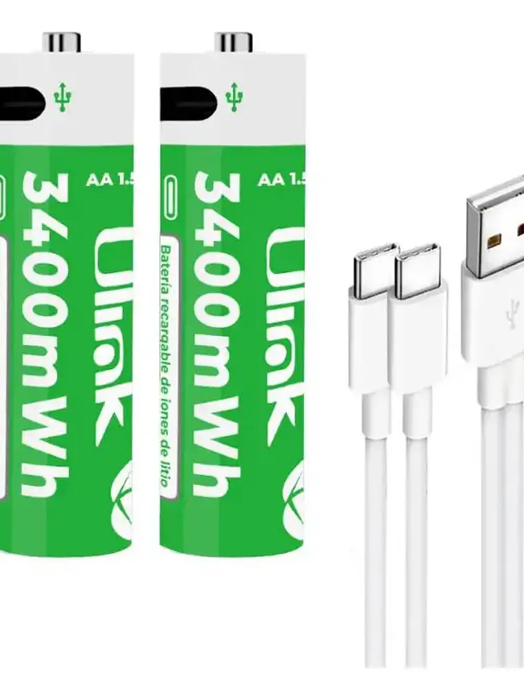 Pilas AA X2 Con Carga USB C de 3400mWh Ulink 2