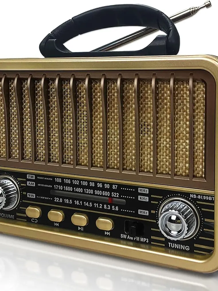 Radio Portatil Mini Retro Vintage Am/SW/FM Bluetooth Tasbel 1