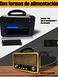 Radio Portatil Mini Retro Vintage Am/SW/FM Bluetooth Tasbel - Miniatura 3