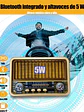 Radio Portatil Mini Retro Vintage Am/SW/FM Bluetooth Tasbel - Miniatura 5
