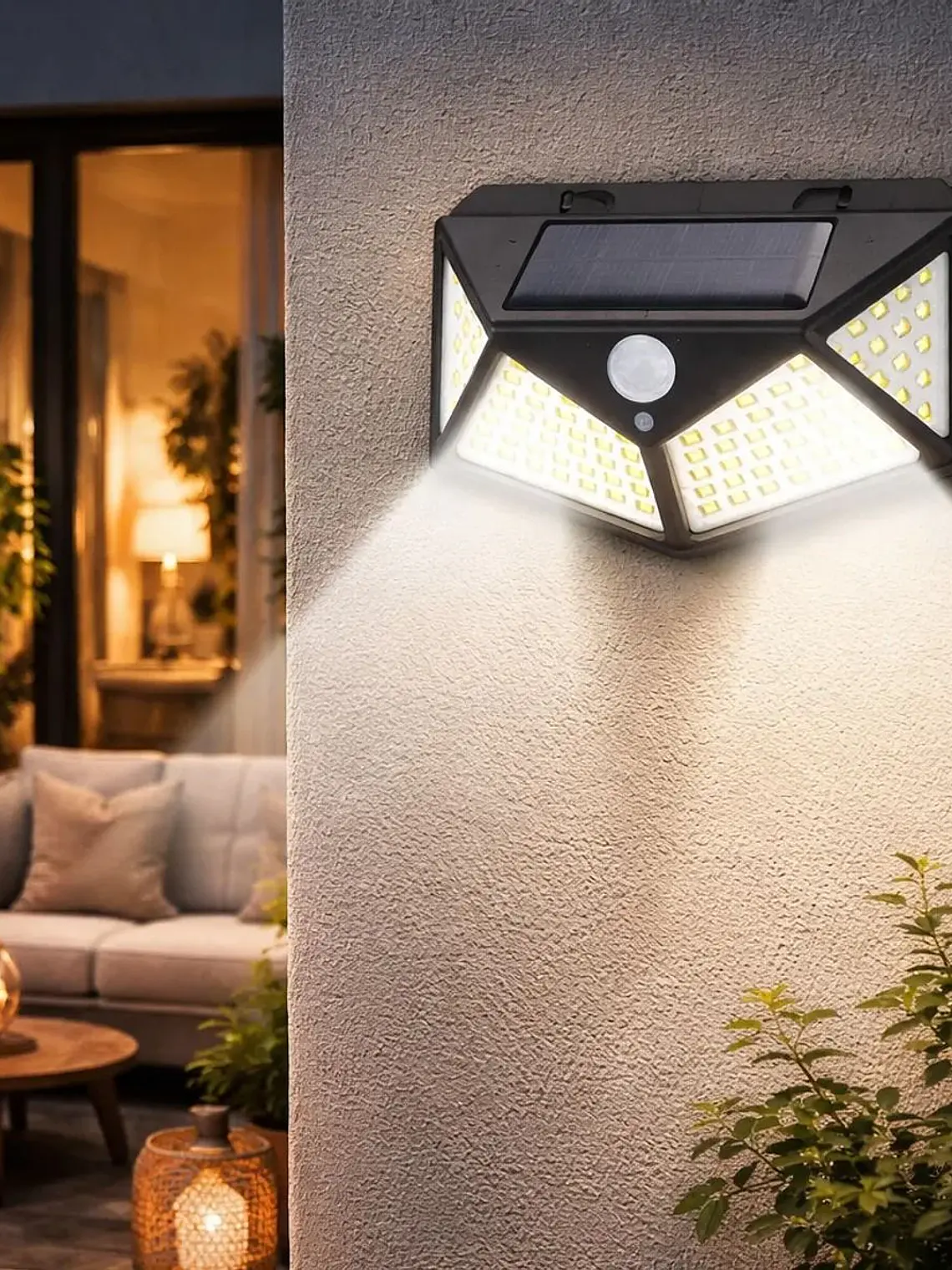 Farol Solar de 100 LEDs con Sensor de Movimiento 2