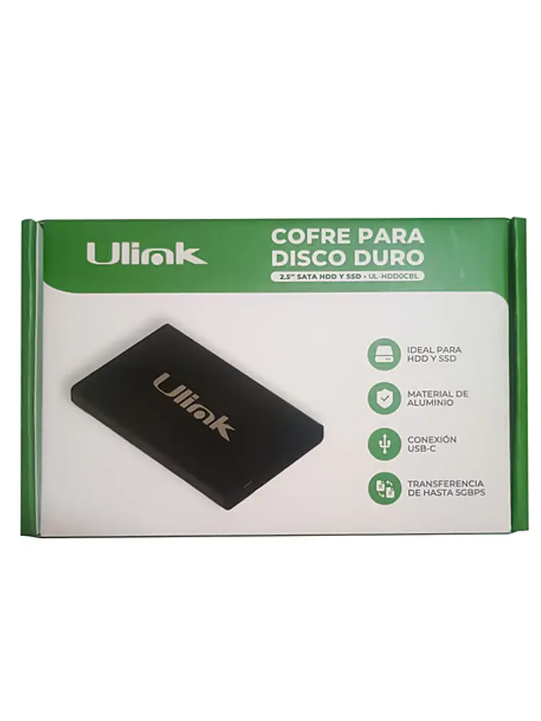 Cofre Porta Disco Duro Sata 2,5 Conexion Usb C Ulink 1