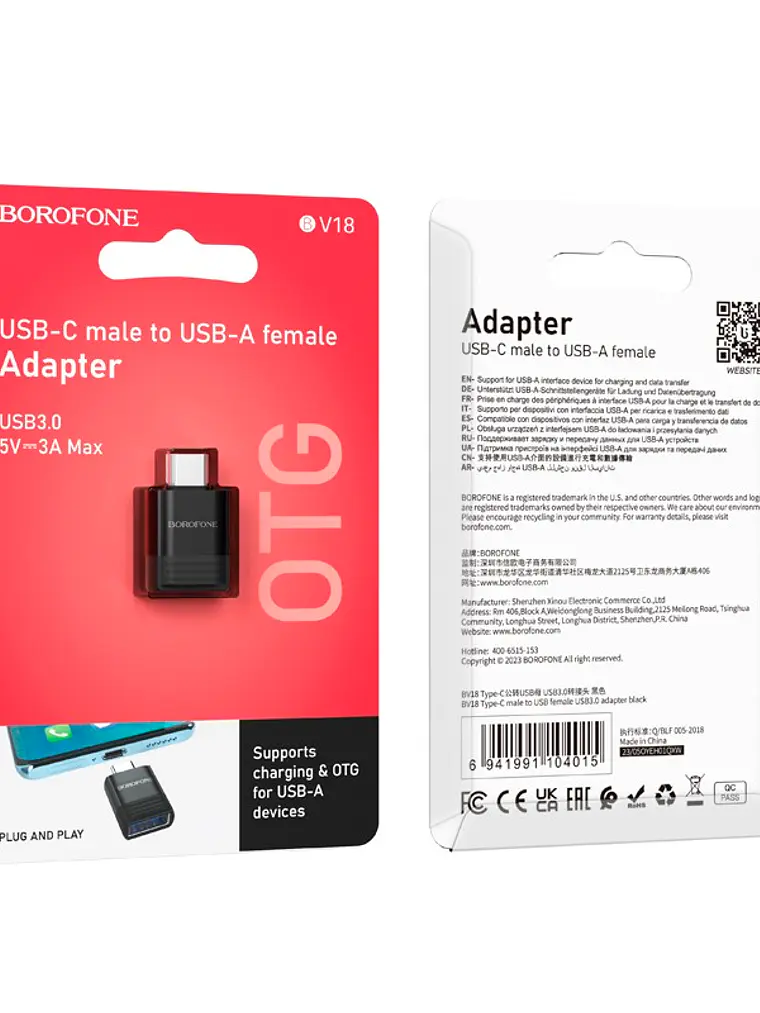 Adaptador Tipo C a Usb 3.0 BV18 Borofone 1