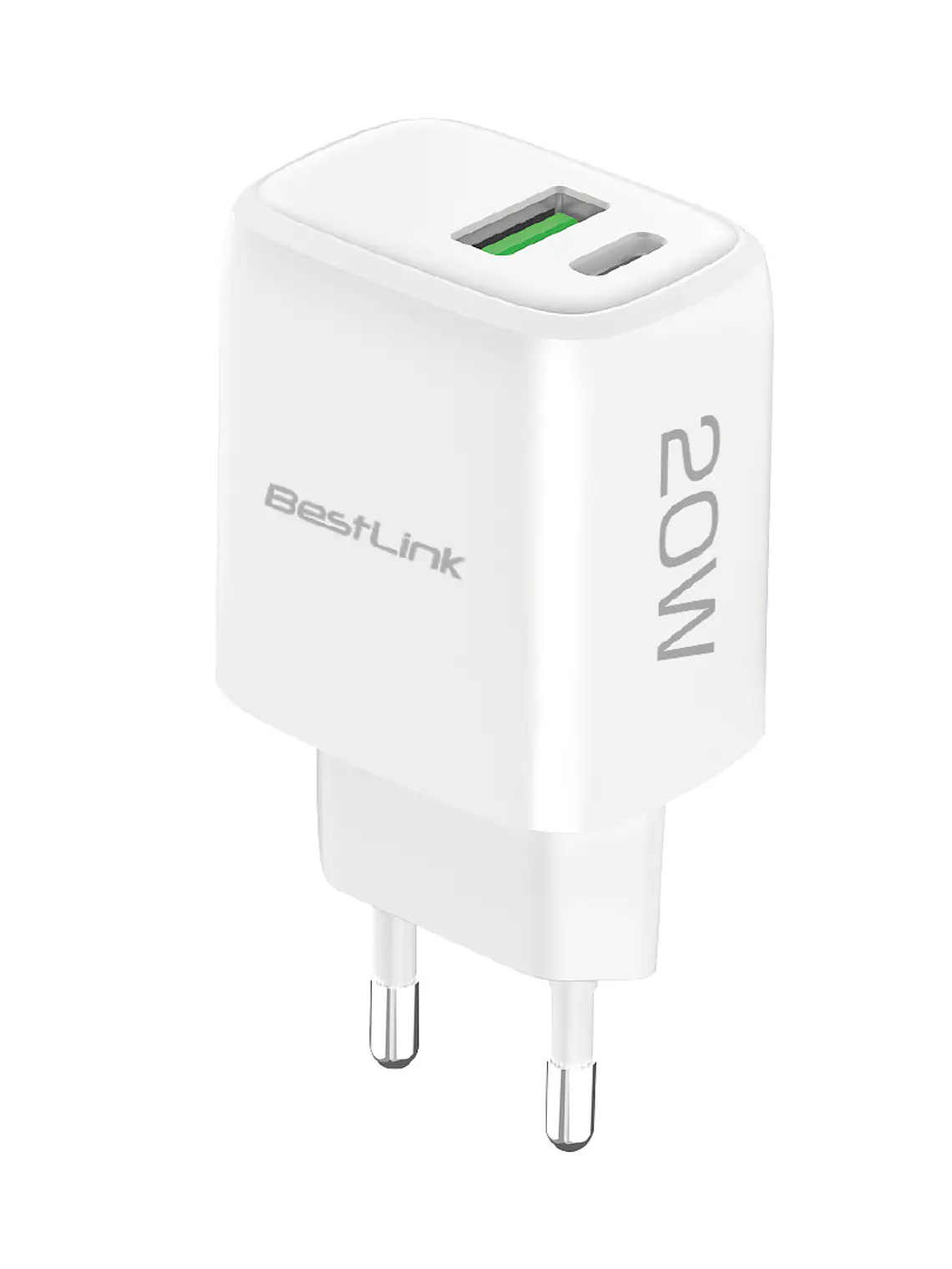 Cargador Carga Rápida 20W Dual USB-A + USB-C BestLink 2