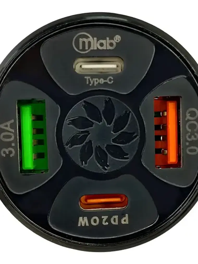 Cargador Para Auto 12v - 32v 4 Puertos Usb 3.0 Y Pd Mlab 2